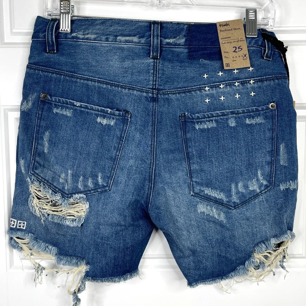 KSUBI Boyfriend Short in So Jelly NEW Size 25 Distressed Denim Jean Shorts